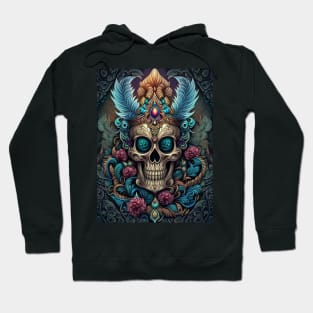 Mystical Feathered Skull Artwork Hoodie